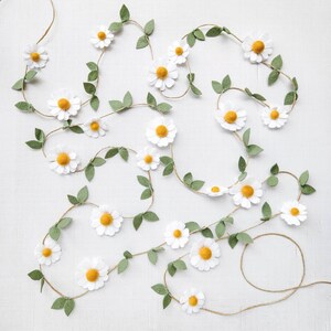 Wool Felt Daisy Chain Garland-Pick Your Color Daisy Two Groovy/ Wild One Party Accessories Woodland Party Decor Daisy Wall Decor image 4