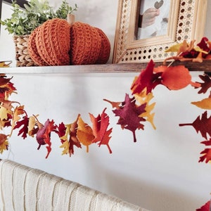 Fall Foliage Felt Leaf Garland- Fall/ Autumn Leaf Farmhouse Decor, Boho  Room Decor, Wedding, Birthday, Nursery, Baby Shower Decoration