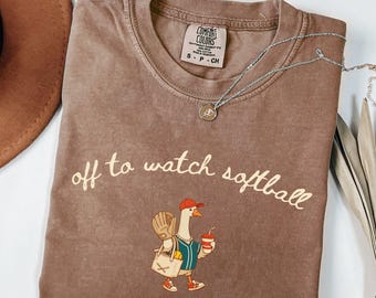 Off To Watch Softball Shirt, Funny Softball Mom Comfort Colors Shirt, Game Day Softball Fan Tee, Cute Softball Lover Gift, Mom Softball Tee