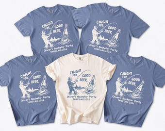 Fishing Bachelor Party Comfort Colors Shirt, Personalized Groomsmen Tee, Beer Fishing Bachelor Tee, Custom Groom Trip Shirt, Bachelor Outfit