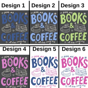 Give Me Books and Coffee Comfort Colors Shirt, Book Lover Tee, Reader Coffee Shirt, Cute Bookish Tee, Librarian Bookworm Shirt image 9