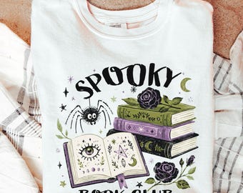 Spooky Book Club Comfort Colors Shirt, Halloween Book Lover Tee, Witchy Reader Shirt, Librarian Halloween Shirt, Bookish Fall Tee