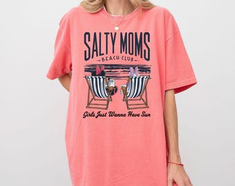 Salty Moms Beach Club Shirt, Funny Mom Vacation Tee, Disney Inspired Mom Shirt, Beach Trip Shirt, Girls Trip Shirt Gift for Moms