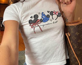 Disney Baby Tee, Mickey Minnie Magic Shirt, Some Imagination Huh Tee, Disney Trip Shirt, Disneyland Outfit, Cute Disney Women Shirt