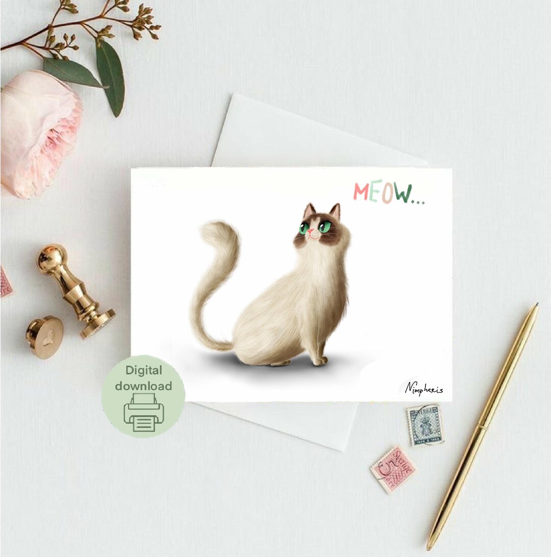 Greetings Card - DIGITAL Download - Printable Greetings Card Featuring ...