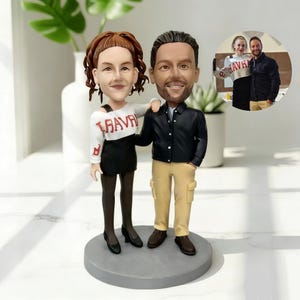Custom Couple Bobble Head, Wedding Cake Topper, Personalized Gift for Couple, Birthday Gifts, Unique Custom Doll for Her