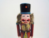 Big Vintage East German Haindpainted Wood Christmas Nutcracker
