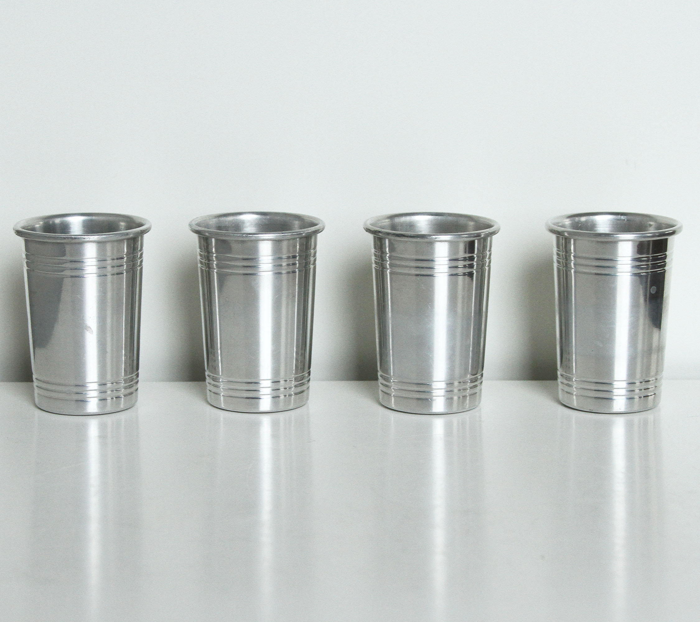Vintage Aluminum Cup Set 4 Aluminum Shot Glasses Etsy