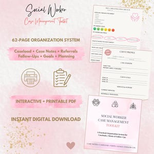 Social Worker Case Management Planner | Caseload Tracker, Case Notes & Referral Toolkit