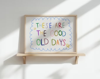 These Are The Good Old Days Landscape Print | Whimsical Playroom Prints, Colorful Kids Room Decor, Nursery Printable, Digital Download Art