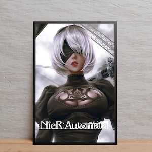 Poster di NieR Automata, 2B Wall Art, Poster regalo, Decorazione per la casa, Stampa su tela senza cornice, Stampa del gioco, Decorazione da parete, Poster del gioco regalo