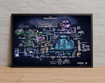 Hollow Knight Map Poster, Hallownest Wall Art, Gift Idea, Unframed Canvas Print, Gift Game Poster