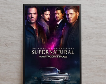 Supernatural Poster, Sam Winchester Wall Art, Gift Idea, Unframed Canvas Print, Gift TV Show Poster