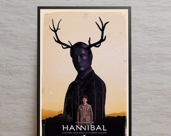 Hannibal Poster, Hannibal Lecter Wall Art, Gift Poster, Wall Decor, Gift Idea, Unframed Canvas Print, TV Show Poster Gift