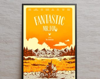 Fantastische Mr. Fox Poster, Mrs. Fox Hall Wandkunst, Geschenk Poster, Wand-Dekor, Wohnkultur, ungerahmt Leinwand, Geschenk Film Poster