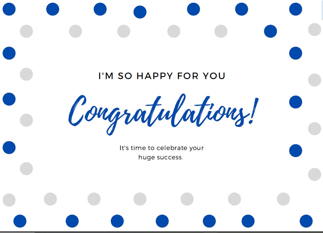Congratulations Printable Cards in School Colors - Etsy