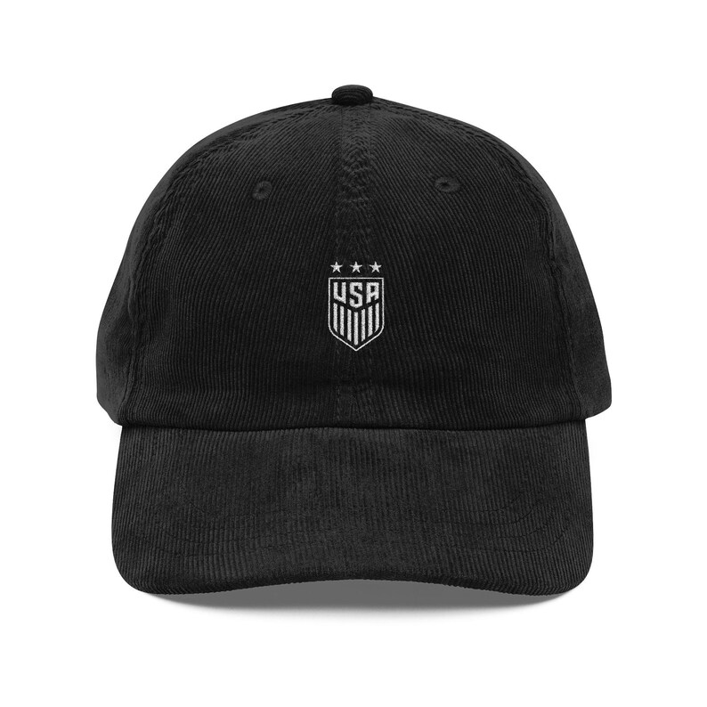 USA Soccer Corduroy Dad Hat | USWNT World Cup 2026 Cap | 4 Stars Embroidered Shield | USA World Cup Hat | Women's National Team Gift image 4