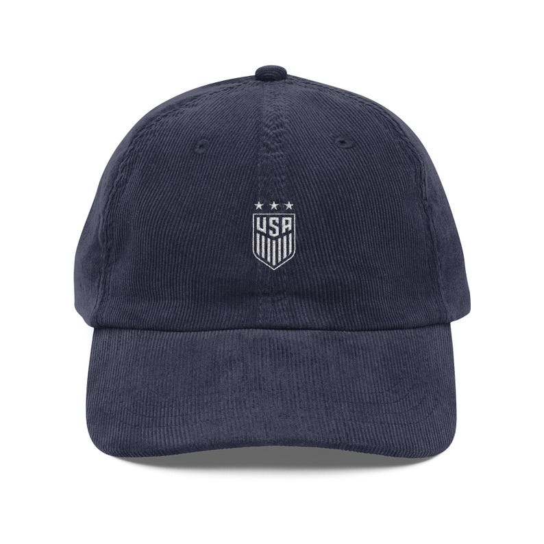 USA Soccer Corduroy Dad Hat | USWNT World Cup 2026 Cap | 4 Stars Embroidered Shield | USA World Cup Hat | Women's National Team Gift image 20