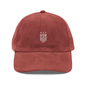USA Soccer Corduroy Dad Hat | USWNT World Cup 2026 Cap | 4 Stars Embroidered Shield | USA World Cup Hat | Women's National Team Gift image 9