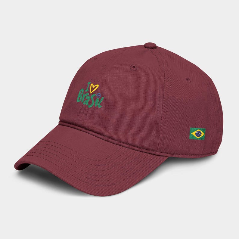 World Cup 2026 Brazil Hat, FIFA Soccer Fan Gift, Embroidered Football Cap Maroon