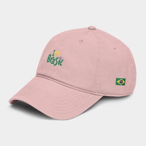 World Cup 2026 Brazil Hat, FIFA Soccer Fan Gift, Embroidered Football Cap Dusty Rose