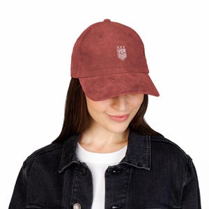 USA Soccer Corduroy Dad Hat | USWNT World Cup 2026 Cap | 4 Stars Embroidered Shield | USA World Cup Hat | Women's National Team Gift image 11