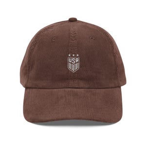 USA Soccer Corduroy Dad Hat | USWNT World Cup 2026 Cap | 4 Stars Embroidered Shield | USA World Cup Hat | Women's National Team Gift image 5