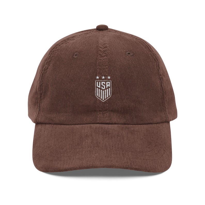 USA Soccer Corduroy Dad Hat | USWNT World Cup 2026 Cap | 4 Stars Embroidered Shield | USA World Cup Hat | Women's National Team Gift image 5
