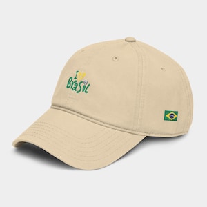 World Cup 2026 Brazil Hat, FIFA Soccer Fan Gift, Embroidered Football Cap Khaki
