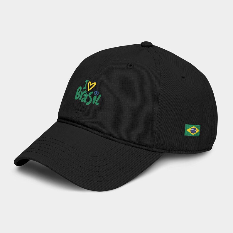 World Cup 2026 Brazil Hat, FIFA Soccer Fan Gift, Embroidered Football Cap Black