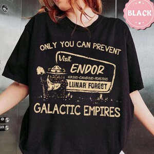 Ewok Star Wars Comfort Colors-skjorta, Ewok Endor nationalpark skydda vår skog-tröja, vintage Star Wars skogsläger-tröja, Disney-resetröjor