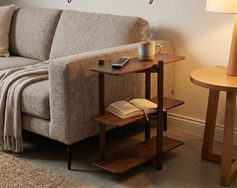 Estantería minimalista de madera maciza, estante de almacenamiento para recibidor, organizador para sala de estar A0839NZ