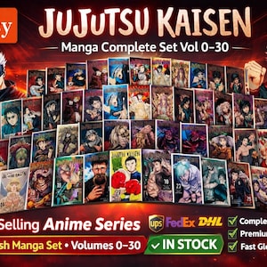 Jujutsu Kaisen Manga Komplett Set Volymer 0-30 Engelsk Version Serietidningar Med Bokmärke