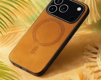 Leather Phone Case for iPhone: Wireless Charging Compatible