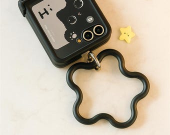 3D Cat Ear Star Bracelet Phone Case for Galaxy Z Flip: Shockproof Hinge Cover