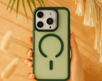 Translucent Matte Phone Case for IPhone: MagSafe Magnetic Hard Cover