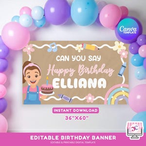 Bearbeitbare Ms Rachel Party Banner, DIY bemaltes Mockup Banner, nur digitale Vorlage