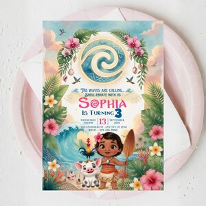 Summer Beach Birthday Invitation for Girls Canva