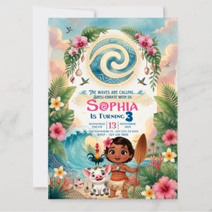Island Princess Birthday Invitation Instant Download