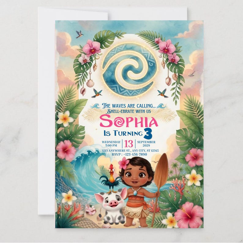 Island Princess Birthday Invitation Instant Download