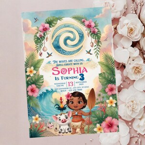 Tropical Floral Kids Birthday Invitation Canva