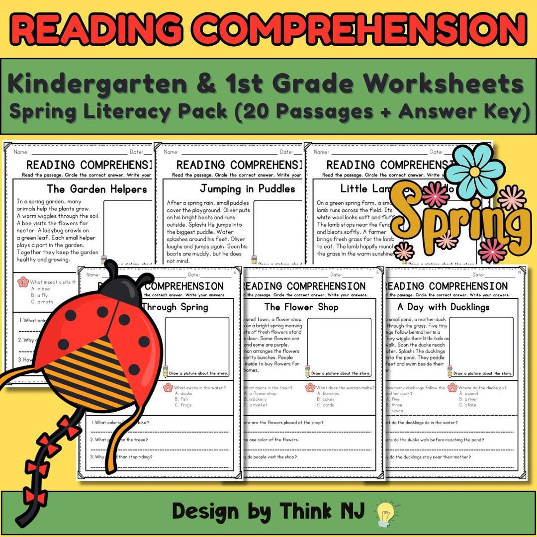 Spring Reading Comprehension Passage and Questions Worksheets ...