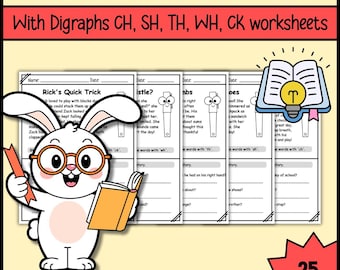 Reading Comprehension Passages with Digraphs | Phonics & Literacy Worksheets for Kindergarten to 2nd Grade | Short Reading Practice