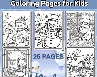 Winter Cozy Mindfulness Coloring Pages for Kids | SEL Calm Down Activities | Relaxation and Focus Worksheets