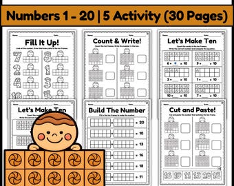 Ten Frames Worksheets Numbers 1–20 For Kindergarten to 1st Grade | Teen numbers Math | Counting & Number Sense Activities