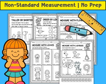 Spring Measurement Nonstandard Units Worksheets | Kindergarten & 1st Grade Math
