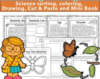 Butterfly Life Cycle Worksheets & Scienc Activities | Reading, Craft, Mini Book