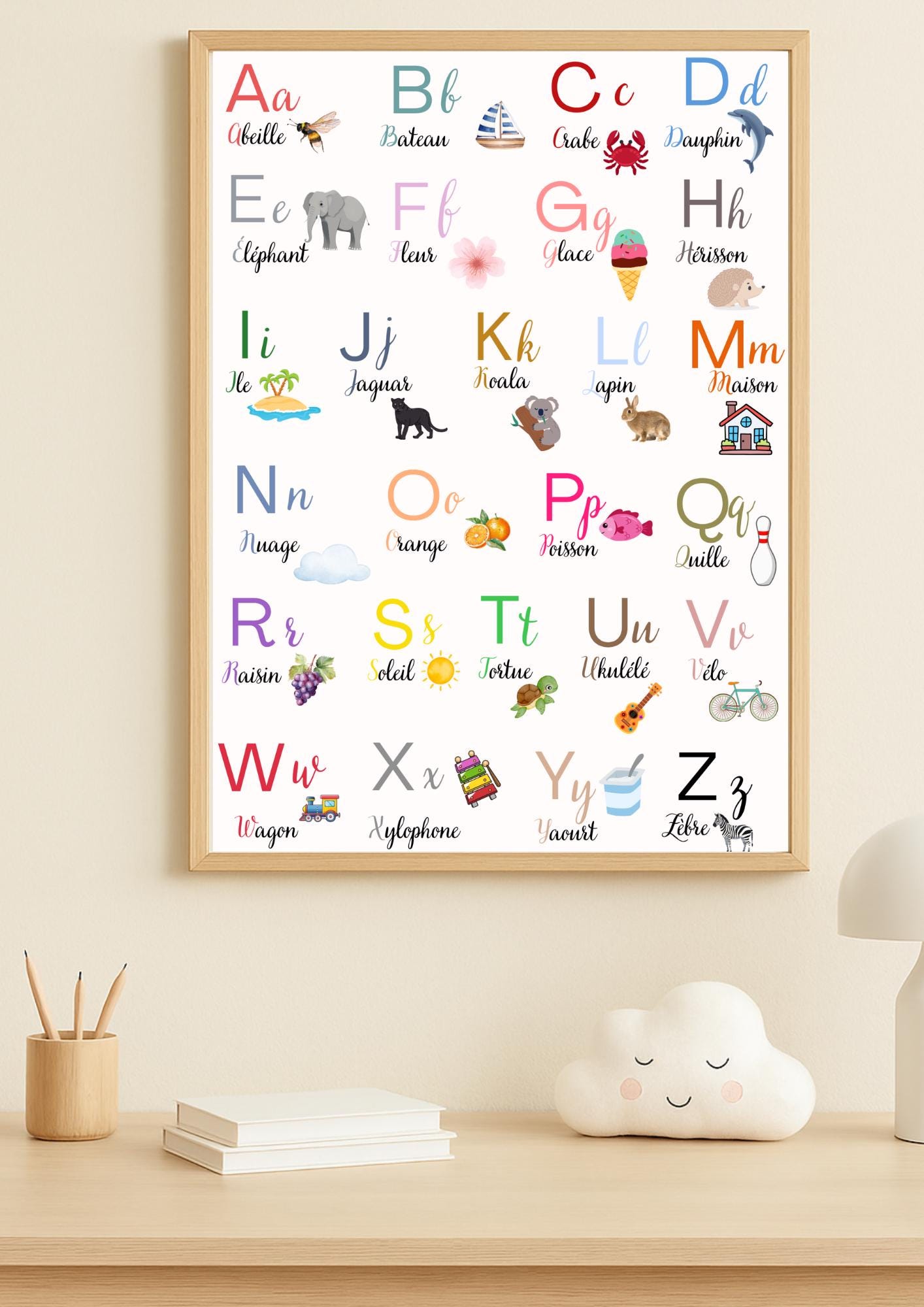 Poster Tigerlino - Scolarisation Enfant - Idée Cadeau Garçon Fille - Affiche écolier