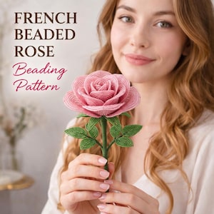 French Beaded Rose Pattern – Radiant Bloom Tutorial (Digital Download)