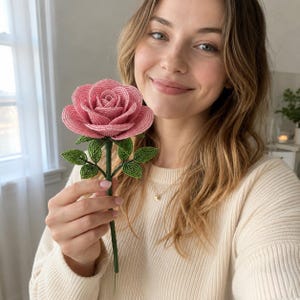 French Beaded Rose Pattern, Seed Bead Flower Tutorial, Wire Craft Guide (Digital Download)